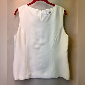 Casual Corner Cream Vintage Sleeveless Blouse Size 16